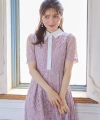 tocco closet/トッコクローゼット tocco closet パール釦パネルライン襟付きレースワンピース/508335863