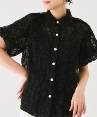 JAYRO/パールボタンフラワーモチーフ刺繍シアーブラウス　/508336375