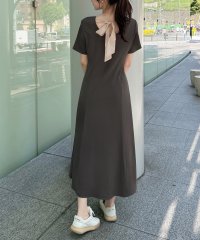 JUNOAH/ジュノア JUNOAH オーガンジーバックリボンリブカットワンピース/508336605