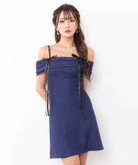 Tika/ティカ Tika キャバドレス 肩あきオフショルダーリボンワッフルフレアミニドレス (Sサイズ～XXLサイズ)/508336669