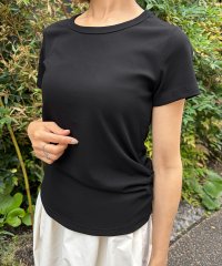LOWO/ロワ LOWO 綿混サイドギャザーTシャツ カットソー/508336680