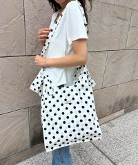 LOWO/ロワ LOWO ドット ストライプ 2WAYトートバッグ エコバッグ/508336681