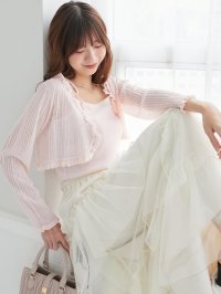 MAJESTIC LEGON/マジェスティックレゴン MAJESTIC LEGON パールチェーンキャミセットフリルカーデ/508336896