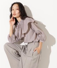 N Natural Beauty Basic/ラッフルカラーストライプブラウス/508287517