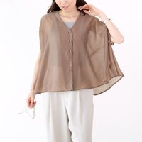 Aletta vita/アレッタ ヴィータ Aletta vita シアーVネックフレアカーディガン/508336463