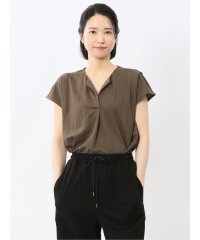 m.f.editorial/イノウェーブ/INNOWAVE 接触冷感 ストレッチ フレンチ袖 プルオーバーブラウス/508338282