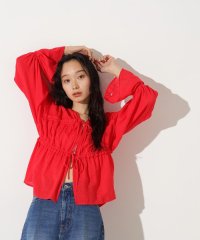 N Natural Beauty Basic/楊柳シャーリングリボンブラウス/508338512