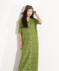 N Natural Beauty Basic/透かし編みポロニットワンピース/508338521