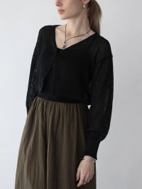 Aga/アーガ Aga 甘編みラメニットカーディガン/508338634