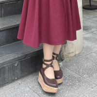 an another angelus/アンアナザーアンジェラス an another angelus 【大人気リピート生産決定！】楽天ガールズアワード 【モデル着用】クロスストラップ厚底パンプス/508239634