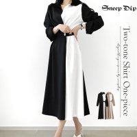 SneepDip/スニープディップ SneepDip 【17392】バイカラーロングワンピース/508337022