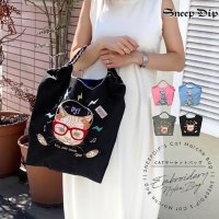 SneepDip/スニープディップ SneepDip 【7246】CAT刺繍エコバッグ/508337084