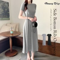 SneepDip/スニープディップ SneepDip 【16962】サイドボタンリブワンピース/508337111