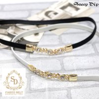 SneepDip/スニープディップ SneepDip 【10023】ビジュー×パール華奢ベルト/508337232