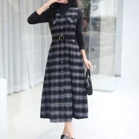 SneepDip/スニープディップ SneepDip 【17433】トップス＆チェックロングワンピースSET/508337272