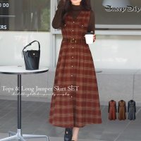 SneepDip/スニープディップ SneepDip 【17433】トップス＆チェックロングワンピースSET/508337272