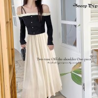 SneepDip/スニープディップ SneepDip 【17412】バイカラーオフショルワンピース/508337314