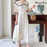 SneepDip/スニープディップ SneepDip 【17534】セーラーカラーロングワンピース/508337340