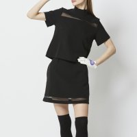 Doux Avenir/ドゥ アヴニール Doux Avenir シースルーハイネックトップス/508337390