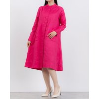 Zelal/モトマチゼラール 元町ゼラール フレンチリネン配色アクセントギャザーシャツワンピース/508337424