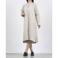 Zelal/モトマチゼラール 元町ゼラール フレンチリネン配色アクセントギャザーシャツワンピース/508337424