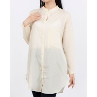 Zelal/モトマチゼラール 元町ゼラール リネン混ドライダンガリーロングシャツ/508337470