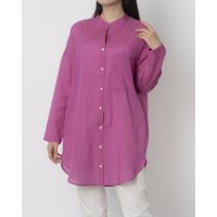 Zelal/モトマチゼラール 元町ゼラール リネン混ドライダンガリーロングシャツ/508337470