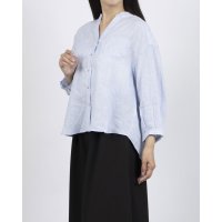 Zelal/モトマチゼラール 元町ゼラール カンクリーニリネン100％スタンドネックシャツ(製品)/508337558