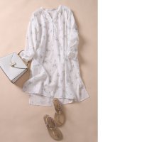fall－in＆co/フォーリン アンド コー fall－in&co 特別感を醸し出す 刺繍生地 ロングシャツワンピース コットン100％ 190603－3/508337669