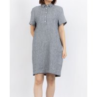 fall－in＆co/フォーリン アンド コー fall－in&co 着るほどに愛着がわくストライプワンピース 半袖 麻100% グレー 190709－2/508337673