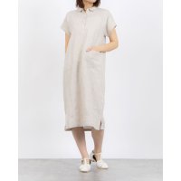 fall－in＆co/フォーリン アンド コー fall－in&co 派手じゃないのに、映える一枚 コットンリネンワンピース マルエリワンピース 半袖 可憐な明るい青色 210705/508337675