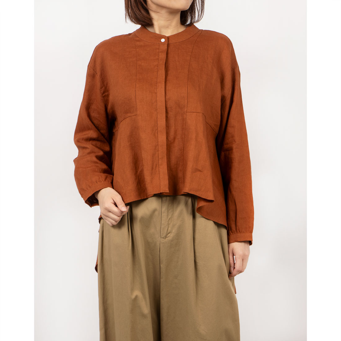 フォーリン アンド コー fall-in&co ゆるっと おしゃれなシャツブラウス 長袖 夏の日焼止めにも 明るい青220402-3 （明るい青） フォーリン アンド コー fall-in&co ゆるっと おしゃれなシャツ