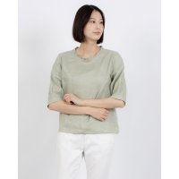 fall－in＆co/フォーリン アンド コー fall－in&co 目を惹く大人可愛いリネンブラウス フリル襟 前後着用可能 2WAYブラウス 薄い緑色230609－3/508337709