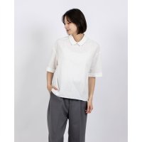 fall－in＆co/フォーリン アンド コー fall－in&co サラッとお洒落な5分袖プルオーバー ブラウス リネン100％ 薄藤色230707－2/508337710