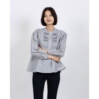 fall－in＆co/フォーリン アンド コー fall－in&co 手作業であしらったランダムピンタック入りブラウス コットンリネン ストライプ 230913－1/508337714