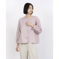 fall－in＆co/フォーリン アンド コー fall－in&co 他にないデザイン♪バンドカラリネンシャツ リネン100％ 長袖 緑みがかった紺色 230923－5/508337715