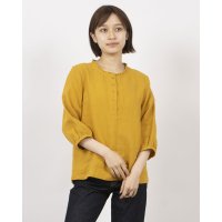 fall－in＆co/フォーリン アンド コー fall－in&co さり気ない大人の可愛さを感じられるリネンブラウス フリルネック リネン100％ ブラック 240323－7/508337729