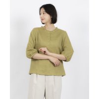 fall－in＆co/フォーリン アンド コー fall－in&co さり気ない大人の可愛さを感じられるリネンブラウス フリルネック リネン100％ ブラック 240323－7/508337729