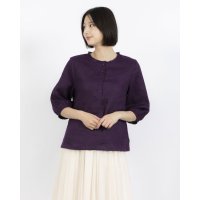 fall－in＆co/フォーリン アンド コー fall－in&co さり気ない大人の可愛さを感じられるリネンブラウス フリルネック リネン100％ ブラック 240323－7/508337729