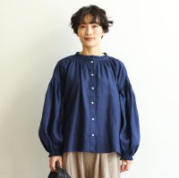 fall－in＆co/フォーリン アンド コー fall－in&co 大人の抜け感と可愛さ叶える リネンブラウス リネン100％ 紺色 240408－4/508337730
