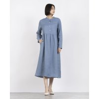 fall－in＆co/フォーリン アンド コー fall－in&co 洗練されたバンドカラーに仕上げたリネンワンピース ロングワンピース 柴色 240411－2/508337731