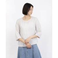 fall－in＆co/フォーリン アンド コー fall－in&co さらりと着心地よい、リネンブラウス 7分袖 ブラック 240517－6/508337738