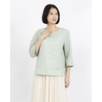 fall－in＆co/フォーリン アンド コー fall－in&co さらりと着心地よい、リネンブラウス 7分袖 ブラック 240517－6/508337738