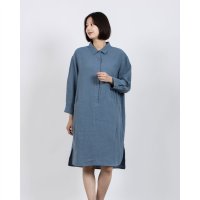 fall－in＆co/フォーリン アンド コー fall－in&co 洗練された着こなしを叶えるシャツワンピース リネン100％ワンピース 長袖 ブルーグレー 240904－2/508337747
