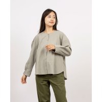 fall－in＆co/フォーリン アンド コー fall－in&co 頼れる一枚 長袖ブラウス トップス リネン混 ブルーグレー 240923－3/508337750