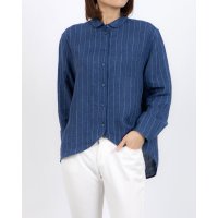 fall－in＆co/フォーリン アンド コー fall－in&co シーズンムード高まるカラー展開のストライプリネンシャツ 長袖シャツ リネン100％ チャコールグレー 24092/508337753