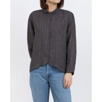 fall－in＆co/フォーリン アンド コー fall－in&co シーズンムード高まるカラー展開のストライプリネンシャツ 長袖シャツ リネン100％ チャコールグレー 24092/508337753
