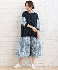 sabstreet my standard/サブストリート マイスタンダード sabstreet my standard 【大きいサイズ】 9号・15号(M・3L) ストライプ＆チェック前開きタックワンピ/508337831
