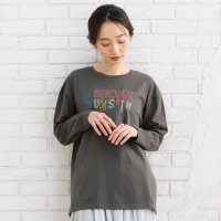 sabstreet my standard/FONTLAB カラフルロゴエンブロイダリーロングTシャツ/508337864