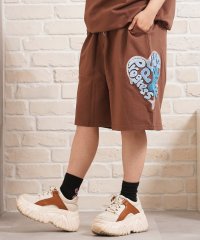 1111clothing/ワンフォークロージング 1111clothing ハート サガラ刺繍 スウェットショーツ【セットアップ対応】/508340654